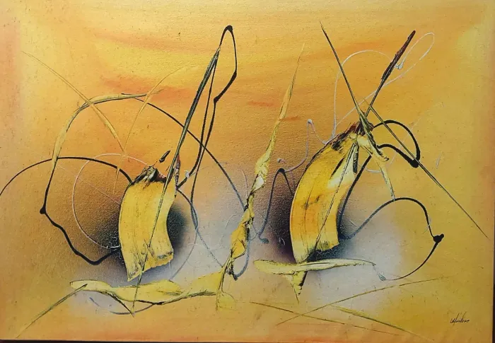 Vendo pintura acrílica sobre tela. Dimensão 80 x 99 cm
