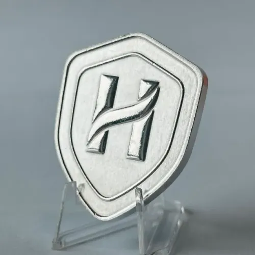 Barra Escudo Haas Metais 1oz prata pura 999 1 onça 31,1 gramas
