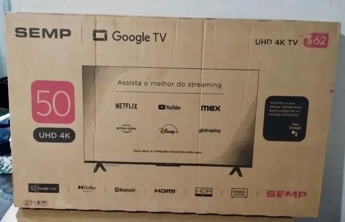 Smart TV SEMP 50S62 50? 4K UHD Google TV - Lacrada com Nota Fiscal
