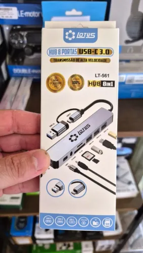 Adaptador hub Usb 3.0 extensor 8 em 1, novo, lacrado, com garantia!