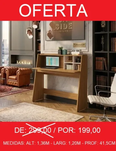 Escrivaninha bancada de estudo larg:1,20m - super oferta!