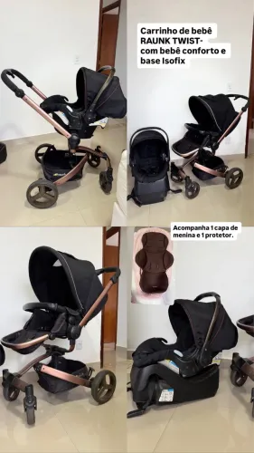 Carrinho de bebê com bebe conforto