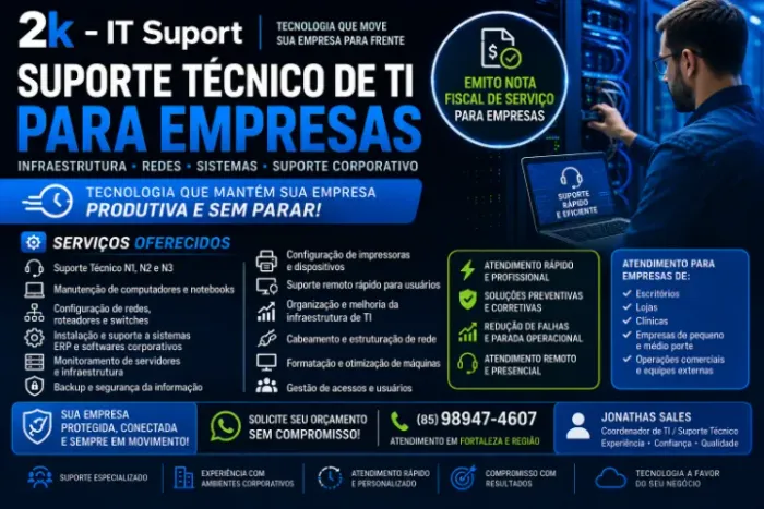 Suporte Técnico de TI para Empresas em Fortaleza