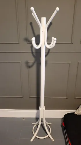 Cabideiro de Chão Branco em Metal - 1,60m