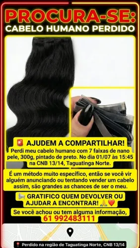 Procura se cabelo humano preto