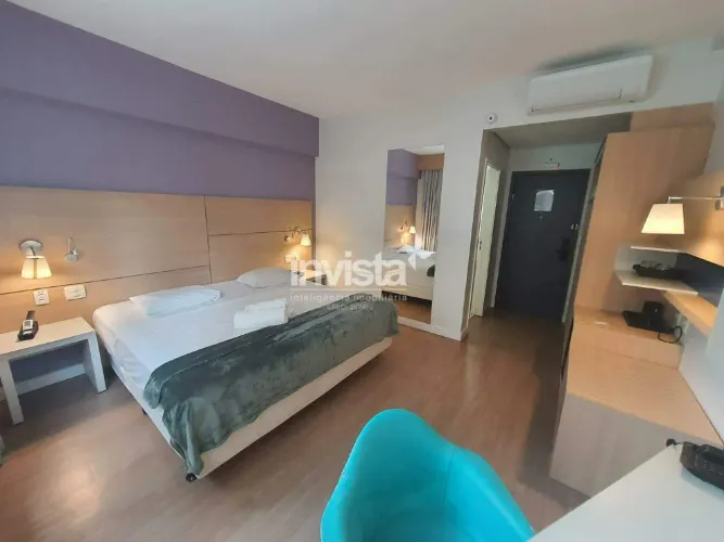 Studio para Aluguel na Pompéia (Santos)  25m² | Lazer e Segurança