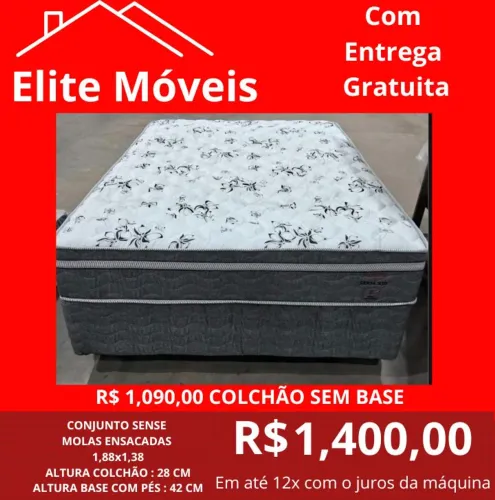 1,400,00 Com a entrega Conjunto Sense  Molas ensacadas nova com garantia de fabrica. 