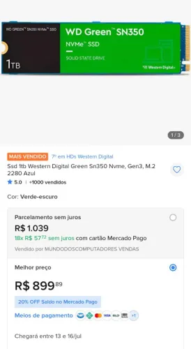 SSD NVME WD Green