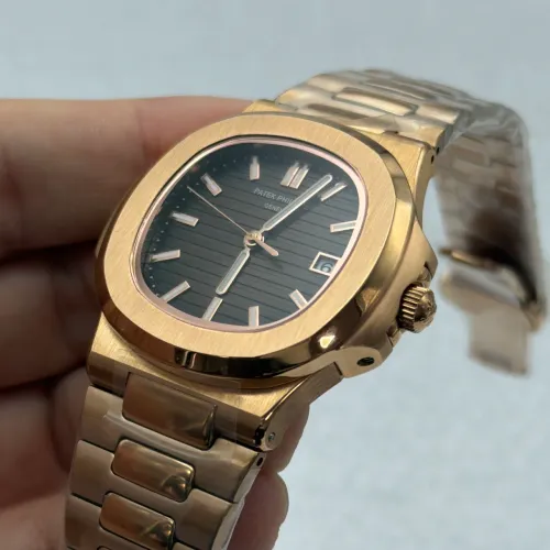 Patek Philippe Nautilus Rose Gold Preto Automático 40mm - Prem Top