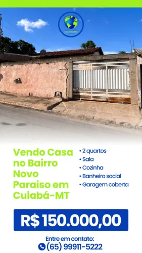 Vendo Casa no Bairro Novo Paraiso em Cuiabá-MT