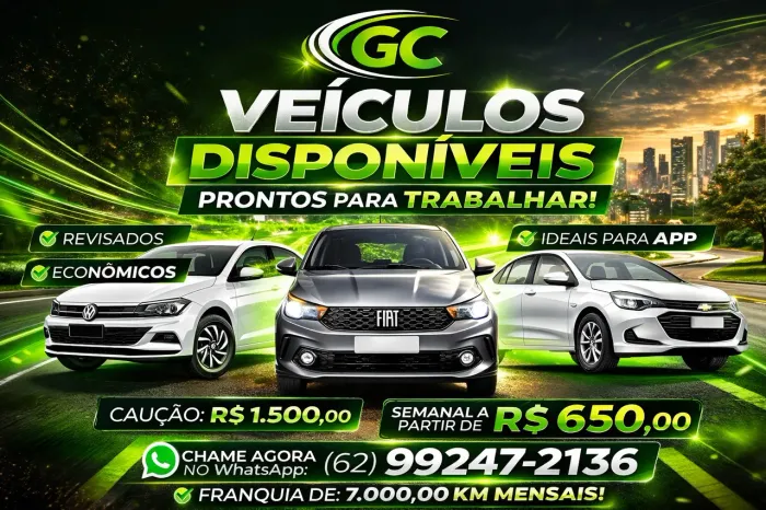 Locação de Veículos Para Uber, 99Pop e Indriver