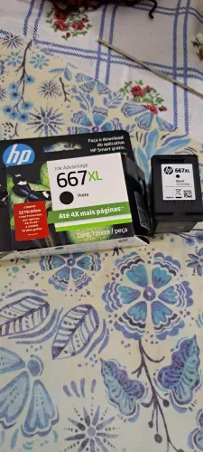 Cartucho de tinta preto 667 xL para impressoras hp =vazio