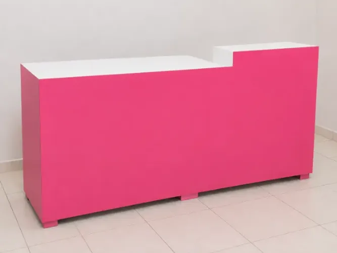 Balcão Rosa de Atendimento e Caixa para Loja Varejo Em Madeira MDP Retirada no Tatuapé