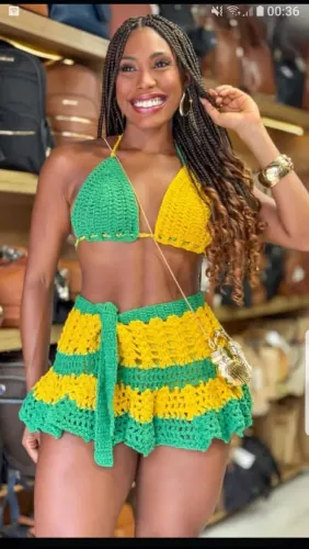 Crochê crooped chama *19