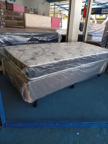 Cama solteiro box e colchão