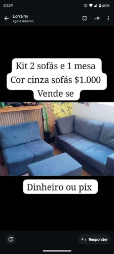 Kit 2 sofá e um mesa 