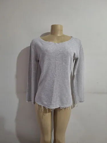 Blusa moletom feminino cinza