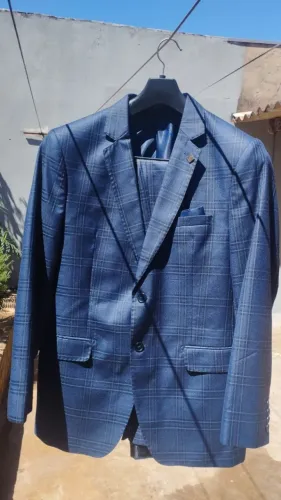 Terno Azul TAM 52 Estilo Alfaiataria Italiana