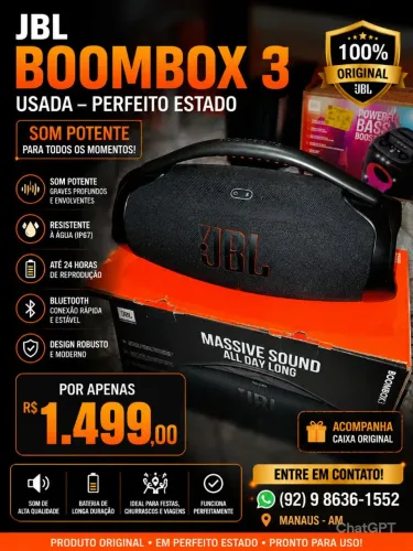 JBL BOMBOX 3 SEMI NOVA
