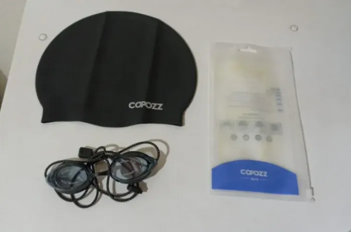 Óculos anti-nevoeiro + touca natação silicone COPOZZ