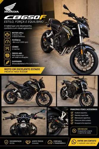 Honda CB 650F ABS 2015 - Impecável (4 Cilindros / Particular)