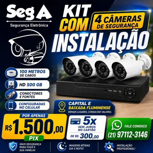 Proteja sua casa e seu comércio com câmeras de segurança. Levamos o material e instalamos