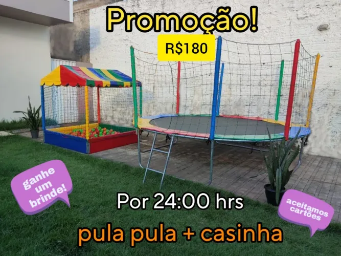 Pula pula e casinha de bolinhas 24h $180