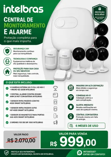CENTRAL SEMI NOVA DE MONITORAMENTO E ALARME INTERBRAS