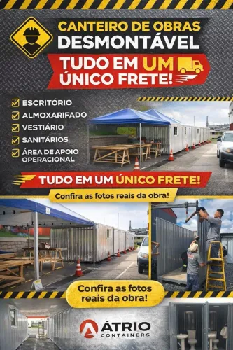 Container modular medidas canteiro de obras