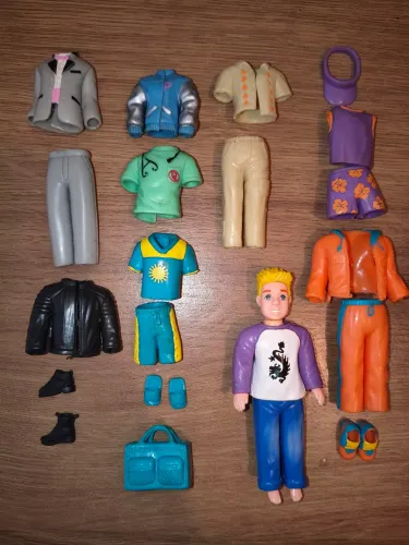 Boneco Rick Polly Pocket + lote Polly com acessórios