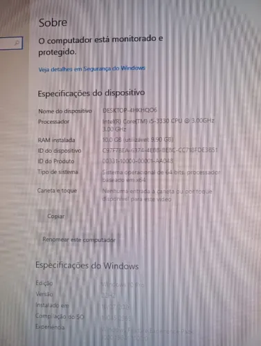 Computador Completo Proc Intel i5 / Mem 10Gig / SSD 120 Gig+ hd500Gig/Mon 20 Polegadas
