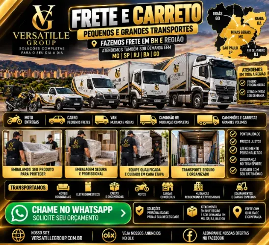 FRETE E CARRETO ? PEQUENOS E GRANDES TRANSPORTES