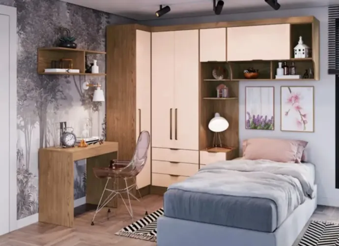 Quarto Modulado Solteiro 6 Peças NOVO