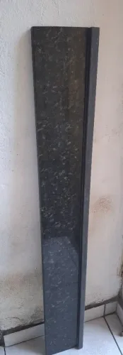 Soleira de Granito Preto com Veios Naturais ? 116 cm x 14 cm ? Sofisticada