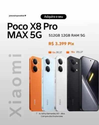 POCO X8 PRO MAX 5G 512/12GB 5G 3.399,00,,LOJA MAMUTE