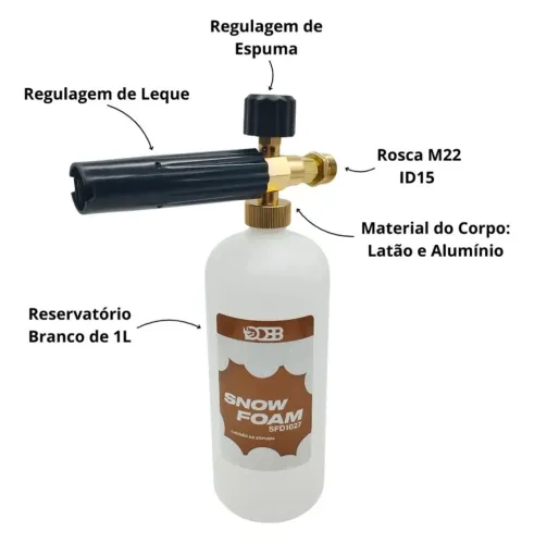 Aplicador Snow Foam canhão espuma profissional