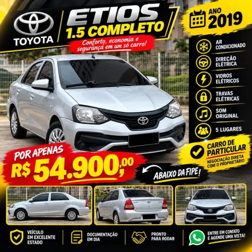 Toyota Etios X Sedan 1.5 Flex 16V 4P Mec. 2019