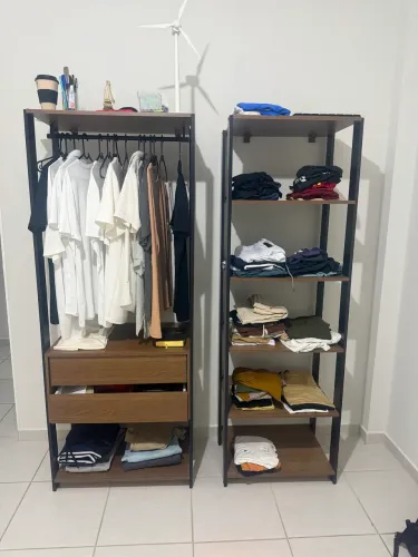 Guarda-roupa Closet Modulado Valencia 2 Gavetas 129cm Rustic/preto Madesa