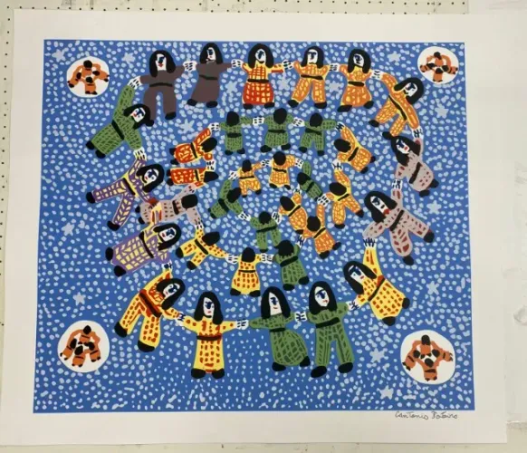 Antônio Poteiro. Linda serigrafia numerada e autenticada 70 x 80 cm.