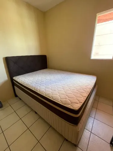 Cama box casal completa + cabeceira na cor grafite