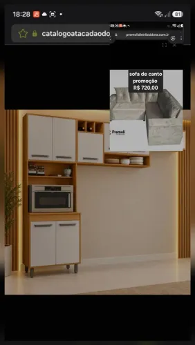 COZINHA POLIMAN COMPACTA MALTA FREIJO/OFF ACETINADO