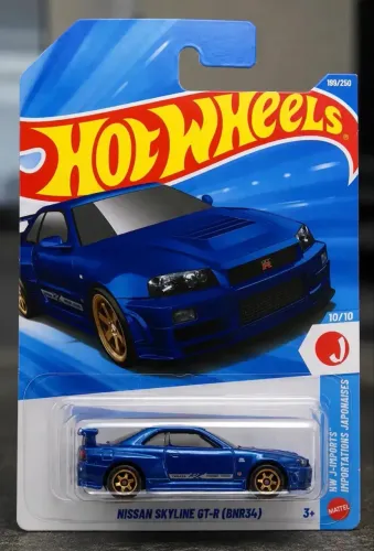 Hot Wheels Nissan Skyline GT-R BNR34 azul, novo e lacrado! ? Ótimo para colecionadores!