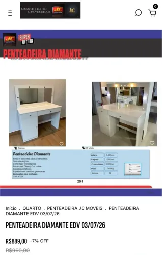 PENTEADEIRA DIAMANTE BRANCA