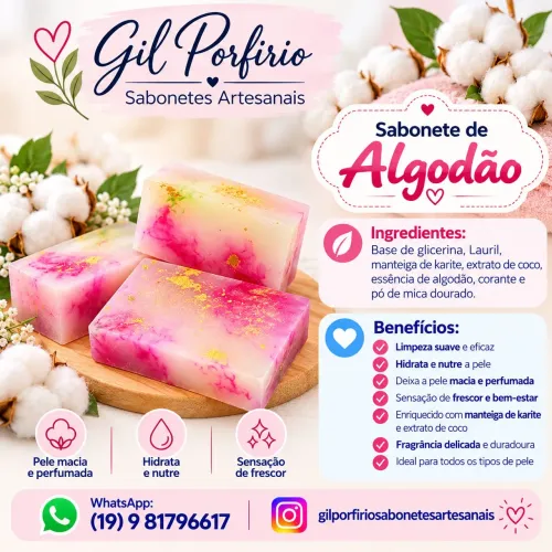 Sabonete Artesanal de Algodão