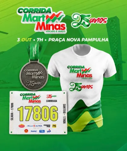 Kit corrida Mart Minas (caminhada 2 km)