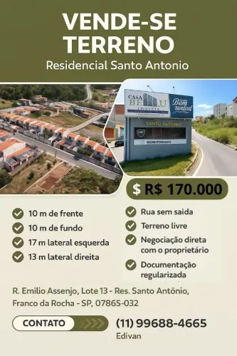 Terreno em condomínio  Santo Antônio em Franco  da Rocha SP