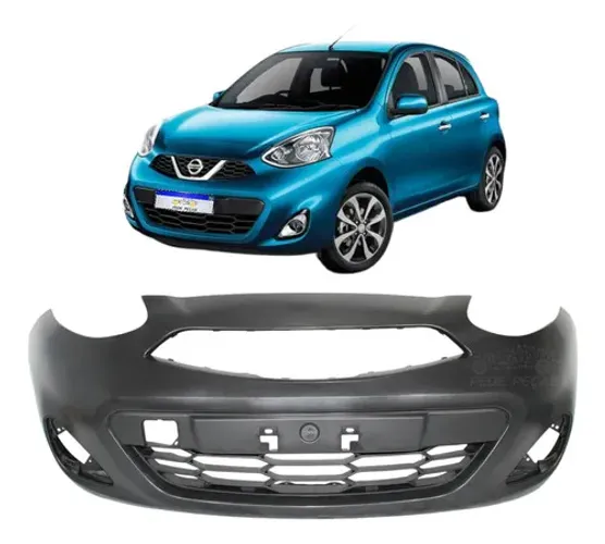 Parachoque Dianteiro Nissan March 2014 2015 2016 2017 A 2020 Preto