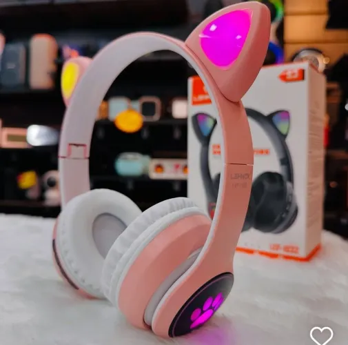 Headphone orelha de gatinho com leds