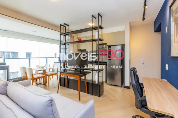 Studio de 46 m² totalmente mobiliado. Pronto para morar