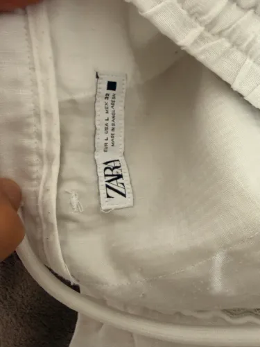 Calça de linho Zara Branca G
